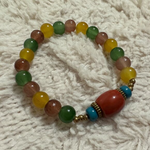 Beaded Bracelets with an Elastic Stretch Fits 6"- 7" circ. Pair - Picture 2 of 6